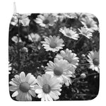 Monochrome Daisy Flower Print Hand Towel
