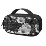 Monochrome Daisy Flower Print Insulin Cooler Travel Case