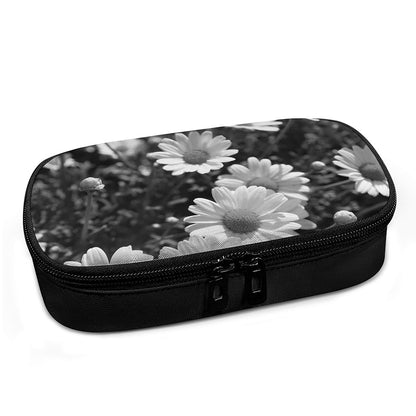 Monochrome Daisy Flower Print Insulin Cooler Travel Case