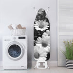 Monochrome Daisy Flower Print Ironing Board Cover