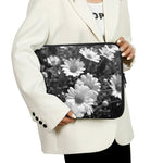 Monochrome Daisy Flower Print Laptop Sleeve