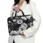 Monochrome Daisy Flower Print Laptop Sleeve With Handle