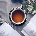 Monochrome Daisy Flower Print Leather Coaster Set