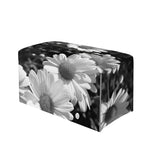 Monochrome Daisy Flower Print Leather Tissue Box Cover