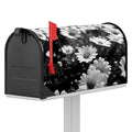 Monochrome Daisy Flower Print Mailbox Cover