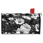 Monochrome Daisy Flower Print Mailbox Cover