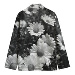 Monochrome Daisy Flower Print Men's Blazer