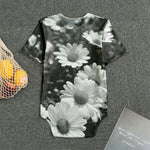 Monochrome Daisy Flower Print Men's Bodysuit