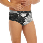Monochrome Daisy Flower Print Men's Briefs