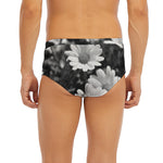 Monochrome Daisy Flower Print Men's Briefs