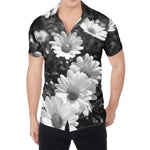Monochrome Daisy Flower Print Men's Shirt