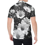 Monochrome Daisy Flower Print Men's Shirt