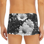 Monochrome Daisy Flower Print Men's Short Boxer Briefs