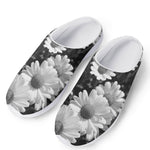 Monochrome Daisy Flower Print Mesh Casual Shoes