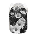 Monochrome Daisy Flower Print Mesh Laundry Hamper