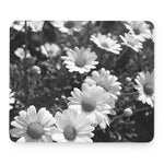 Monochrome Daisy Flower Print Mouse Pad