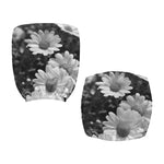 Monochrome Daisy Flower Print Office Chair Cover