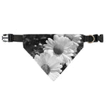 Monochrome Daisy Flower Print Over The Collar Dog Bandana