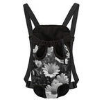 Monochrome Daisy Flower Print Pet Carrier Backpack