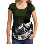 Monochrome Daisy Flower Print Pet Sling Carrier