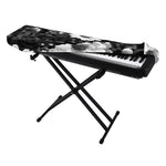 Monochrome Daisy Flower Print Piano Keyboard Cover