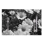 Monochrome Daisy Flower Print Placemat