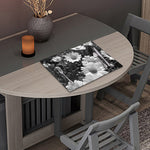 Monochrome Daisy Flower Print Placemat