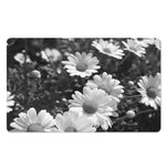 Monochrome Daisy Flower Print Polyester Doormat
