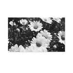 Monochrome Daisy Flower Print Polyester Flag