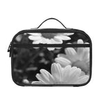 Monochrome Daisy Flower Print Portable Lunch Bag