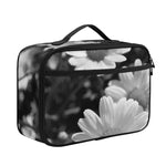 Monochrome Daisy Flower Print Portable Lunch Bag