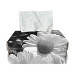 Monochrome Daisy Flower Print Rectangle Tissue Box Cover