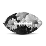 Monochrome Daisy Flower Print Rugby Ball