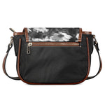 Monochrome Daisy Flower Print Saddle Bag