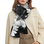 Monochrome Daisy Flower Print Scarf