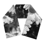 Monochrome Daisy Flower Print Scarf