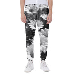 Monochrome Daisy Flower Print Scuba Joggers