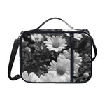 Monochrome Daisy Flower Print Shoulder Strap Bible Bag