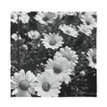 Monochrome Daisy Flower Print Silk Bandana