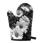 Monochrome Daisy Flower Print Single Oven Mitt