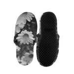 Monochrome Daisy Flower Print Slippers