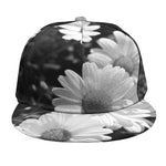 Monochrome Daisy Flower Print Snapback Cap