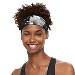 Monochrome Daisy Flower Print Sports Headband