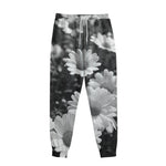 Monochrome Daisy Flower Print Sweatpants
