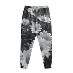Monochrome Daisy Flower Print Sweatpants