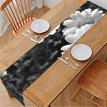 Monochrome Daisy Flower Print Table Runner