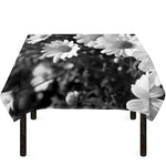 Monochrome Daisy Flower Print Tablecloth