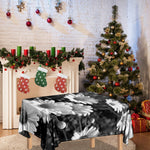 Monochrome Daisy Flower Print Tablecloth