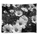Monochrome Daisy Flower Print Tapestry