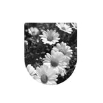 Monochrome Daisy Flower Print Toilet Lid Cover